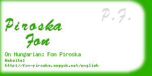 piroska fon business card